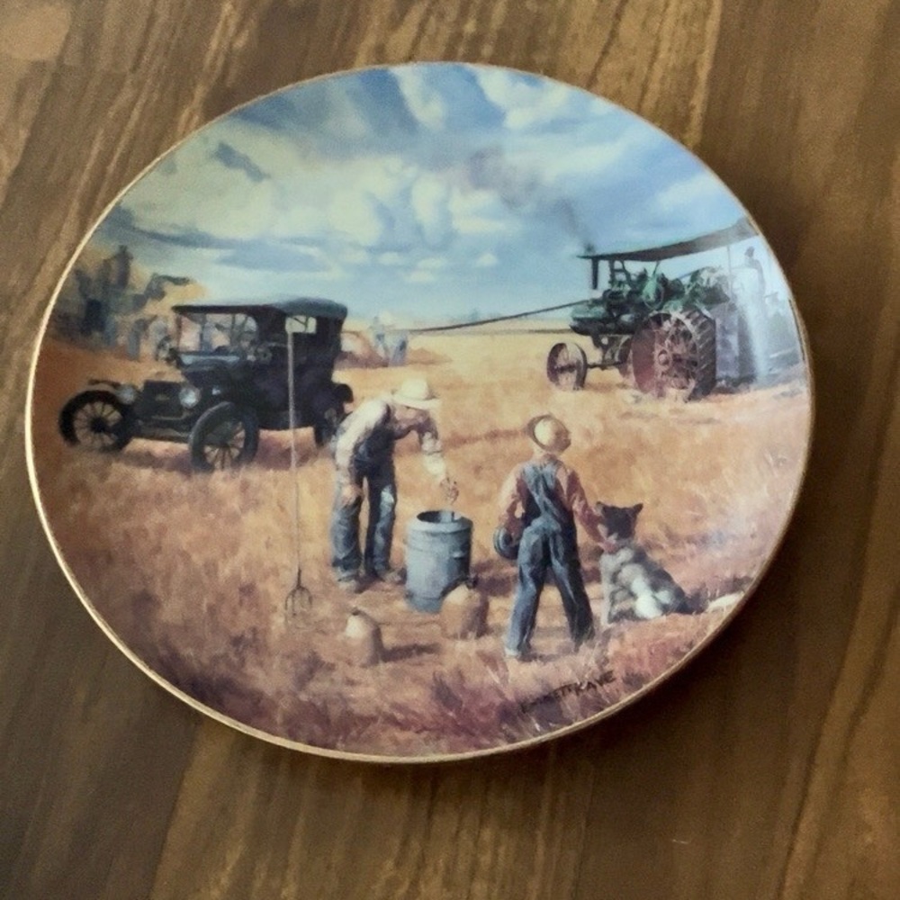 Vintage Farm Scene Decorative Plate